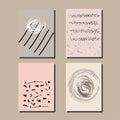 Set of brochures with hand drawn abstract design elements, patterns and textures Royalty Free Stock Photo